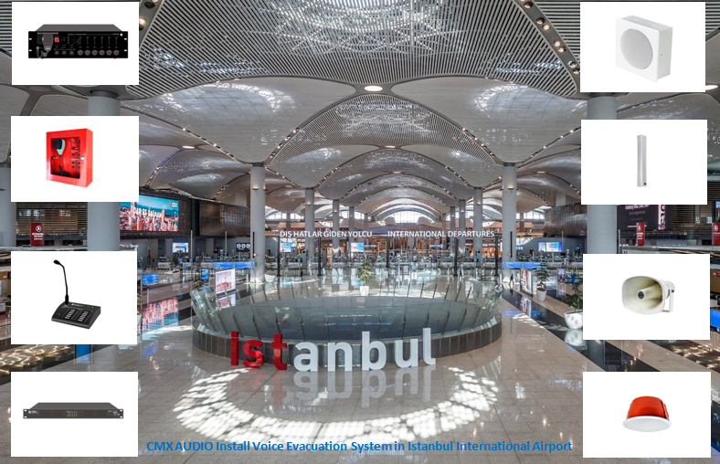 CMX Supply Digital Public Address & EN54-16 Voice Evacuation System & IP Audio System to Istanbul International Airport